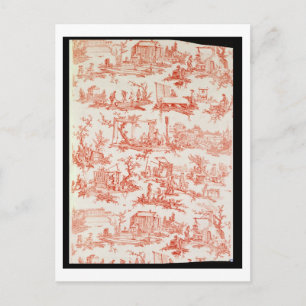 Cartão Postal Toile de Jouy, ilustrando os processos de fabrica