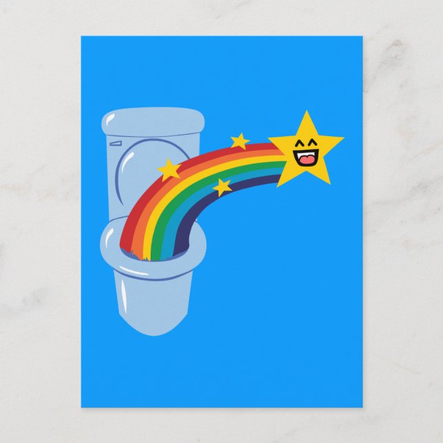 Cartão Postal Toilet Rainbow (Frente)