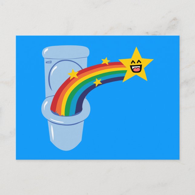 Cartão Postal Toilet Rainbow (Frente)