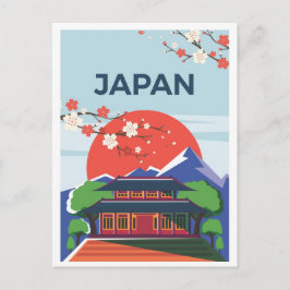 Cartão Postal Tokyo Japan Art Vintage Travel Illustration