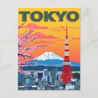 Cartão Postal Tokyo Sunset and Mount Fuji