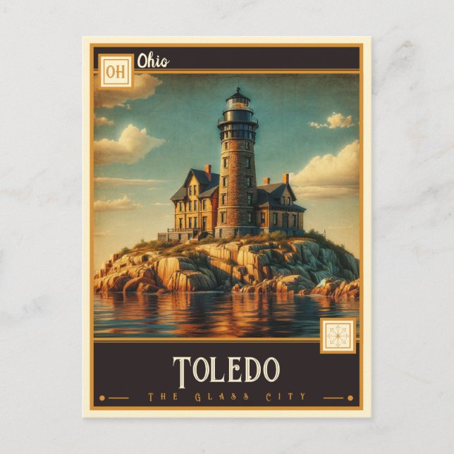 Cartão Postal Toledo, Ohio | Antigo (Frente)