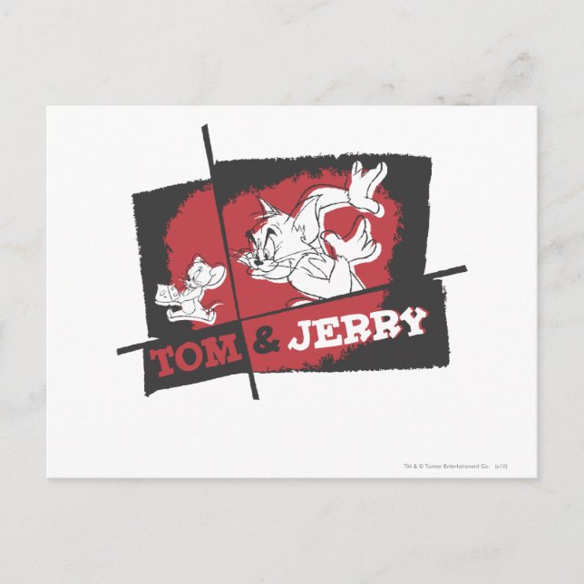 Cartão Postal Tom and Jerry Red and Black (Frente)