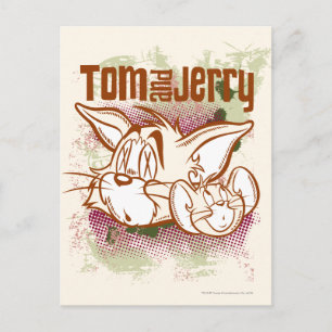 Cartão Postal Tom e Jerry Brown e verde