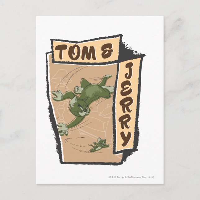 Cartão Postal Tom e Jerry em um sofá bronzeado (Frente)