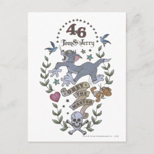 Cartão Postal Tom e Jerry Obey O Mestre 2