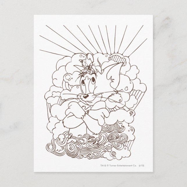 Cartão Postal Tom e Jerry Outline (Frente)