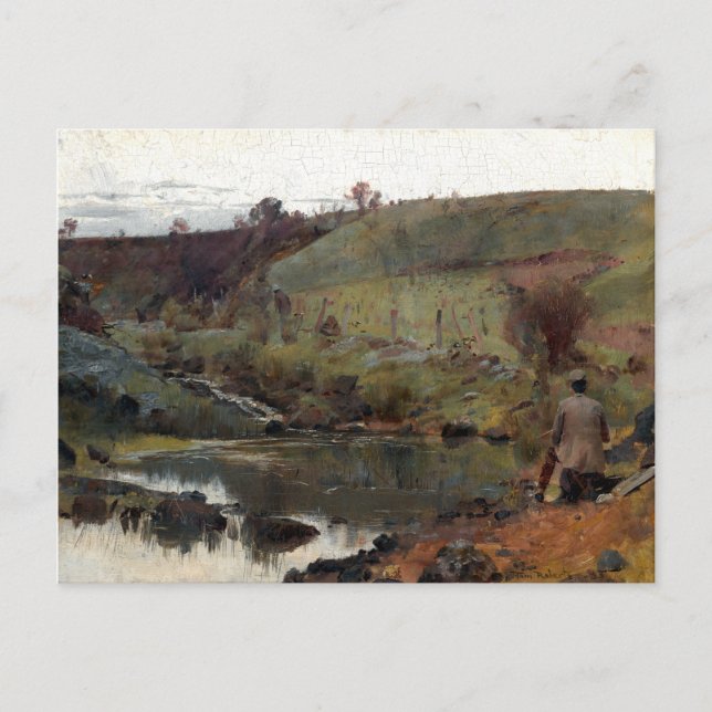 Cartão Postal Tom Roberts Um Dia Silencioso em Darebin Creek (Frente)