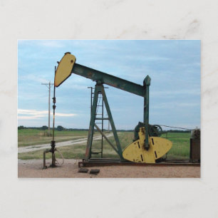 Cartão Postal Tomada de Petróleo, Pumpjack, em campo
