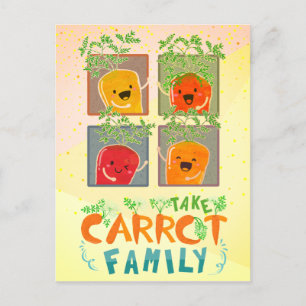 Cartão Postal Tomar Família Carrot   Pop Motivação