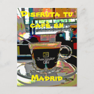 Cartão Postal Tomar un café en Madrid España