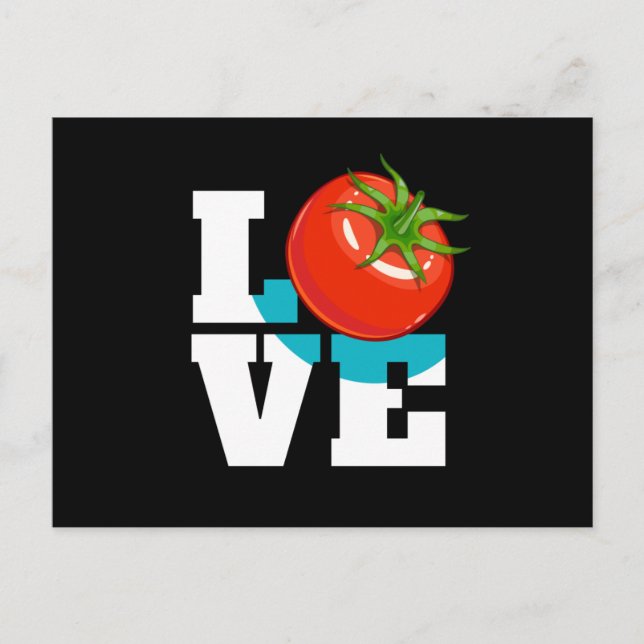 Cartão Postal Tomate Amor Tomates Vegetal (Frente)