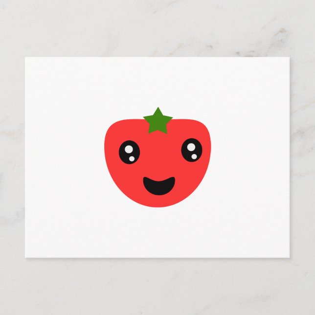 Cartão Postal Tomate bonito e feliz (Frente)