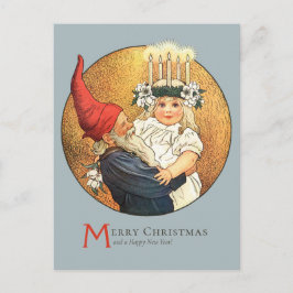 Cartão Postal Tomate de Natal e doce menina Lúcia CC1181