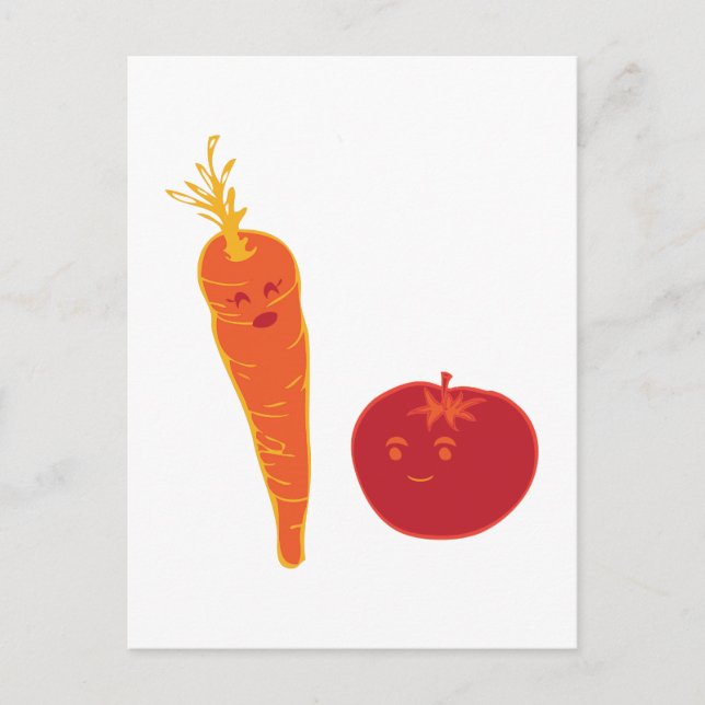 Cartão Postal Tomate E Cenoura (Frente)