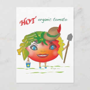 Cartão Postal Tomate Orgânico Quente