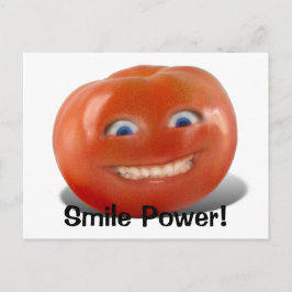 Cartão Postal Tomate Sorridente de Rosto Feliz