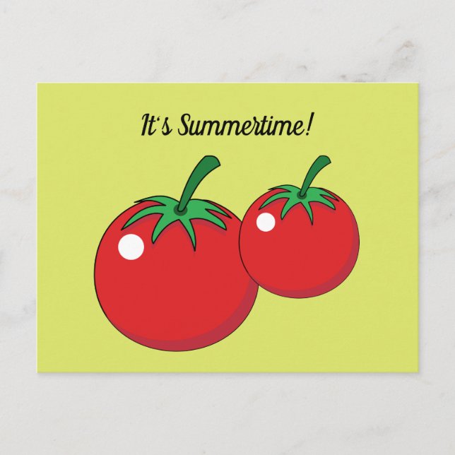 Cartão Postal Tomate Vermelho | Adicionar seu texto (Frente)