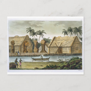 Cartão Postal Tombo de Tamahamah em Kaiakooa, Ilhas Sandwich,