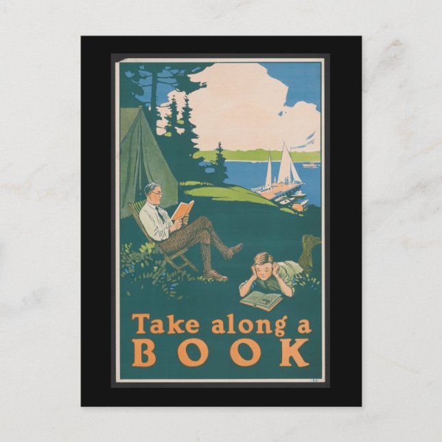 Cartão Postal Tome ao longo de um livro (Frente)