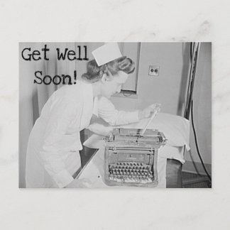 Cartão Postal Tome Logo Enfermeira & Postcard de Máquina de Escr