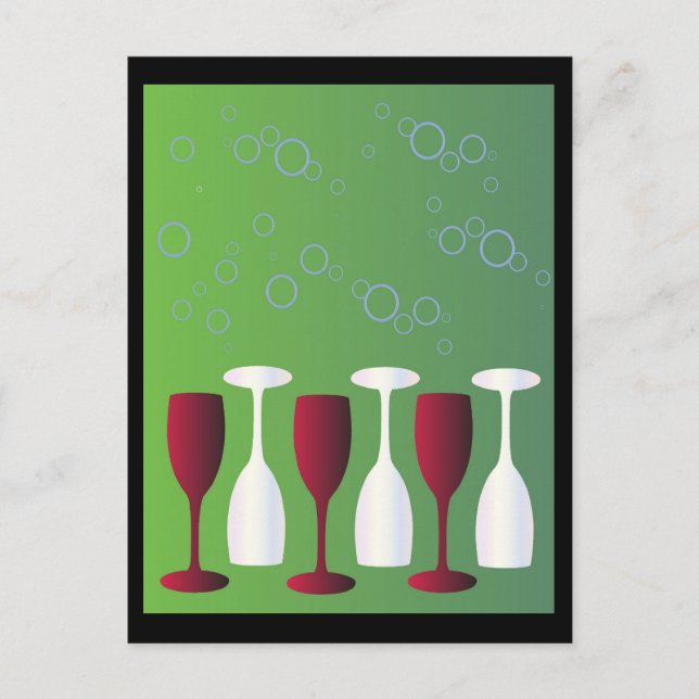 Cartão Postal Tome um copo de vinho! (Frente)