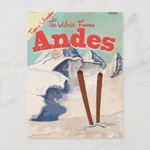 Cartão Postal Tome uma Férias - Andes vintage Vacation Poster