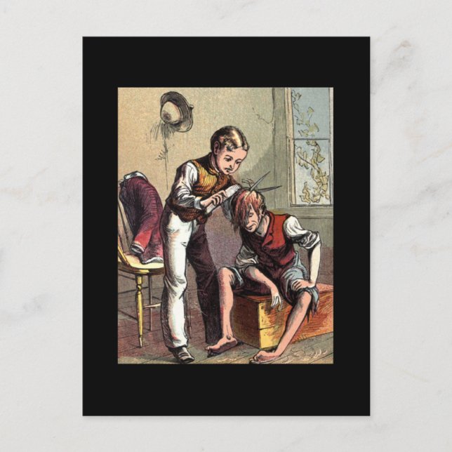 Cartão Postal Tommy Tatters Corta O Cabelo (Frente)