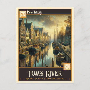 Cartão Postal Toms River, Nova Jersey Antigo