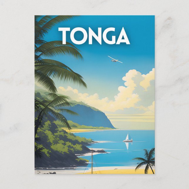 Cartão Postal Tonga Viagem Art (Frente)
