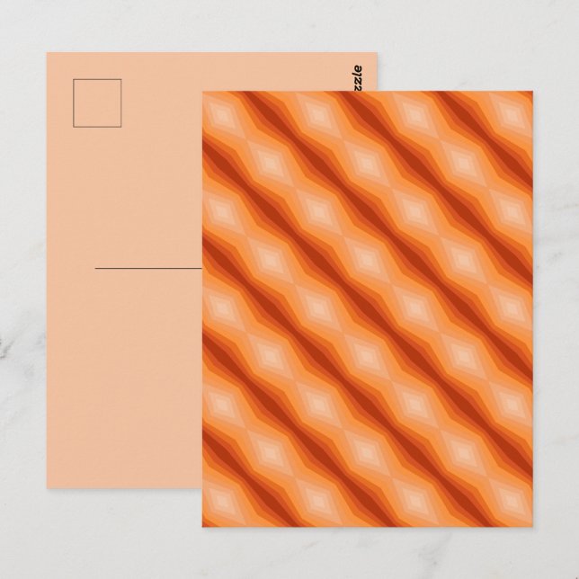 Cartão Postal Tons de Laranja Arte Abstrata Geométrica (Frente/Verso)