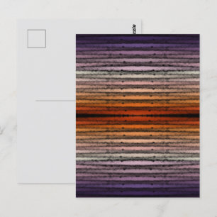 Cartão Postal Tons de Laranja e Roxo Arte em Aquarela Salgada