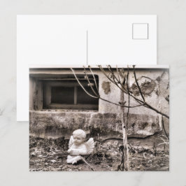 Cartão Postal Tons Squeezebox Angel em Jardim Inverno Sépia