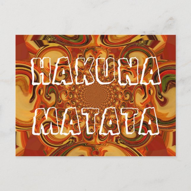 Cartão Postal Tons verdes, cor de laranja, castanho e Abstrato (Frente)