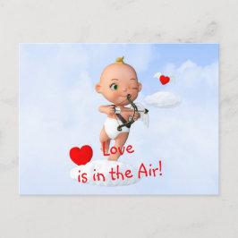 Cartão Postal Toon Baby Cupid voando com um Arco e Seta