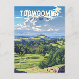 Cartão Postal Toowoomba Austrália - Viagem Art Vintage