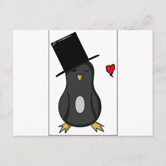 Cartão Postal Top Hat Penguin