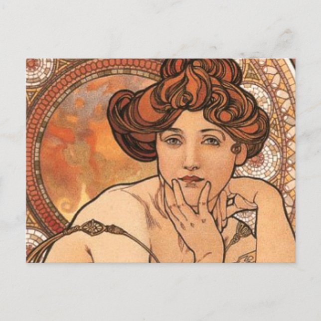 Cartão Postal Topázio de Mucha (Frente)