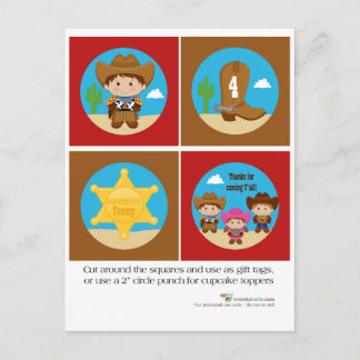 Cartão Postal Tópicos do Cupcake Cowboy