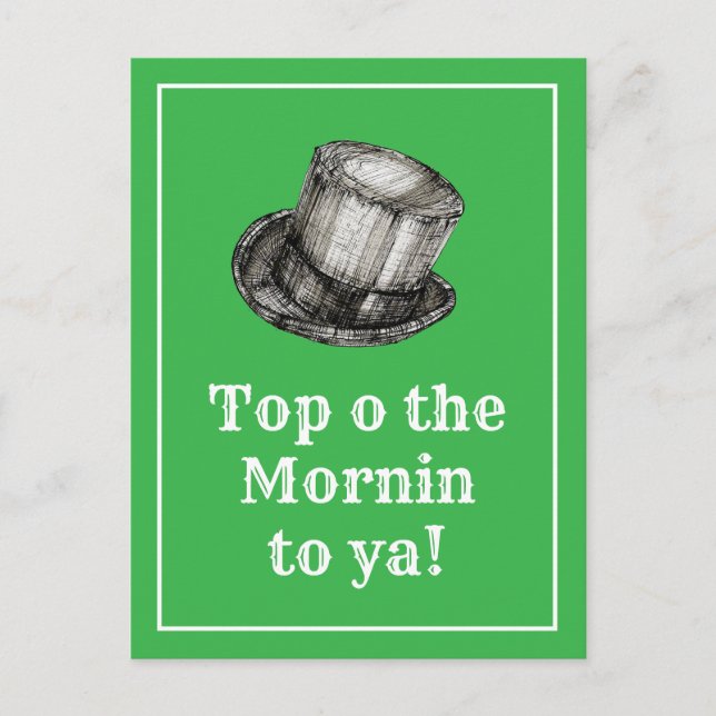 Cartão Postal Topo da Manhã para Ya Irish Hello tradicional (Frente)