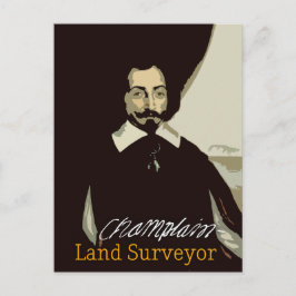 Cartão Postal Topógrafo de Samuel de Champlain Terra