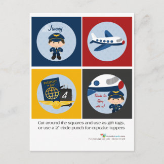 Cartão Postal Topos de Cupcake de piloto de avião
