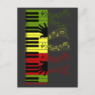 Cartão Postal Toque o Ritmo – Arte Musical de Teclas de Piano Co