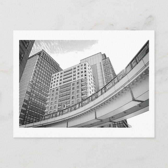 Cartão Postal Tóquio Monorail: Shiodome, Tóquio (Frente)