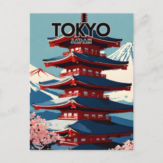 Cartão Postal Tóquio Nostalgic Viagem Art