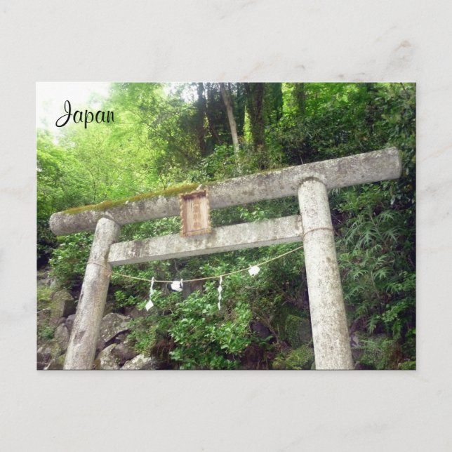 Cartão Postal torii de madeira de hakone (Frente)