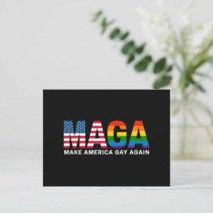 Cartão Postal Torne a América Gay Novamente Orgulho Gay 2025 LGB