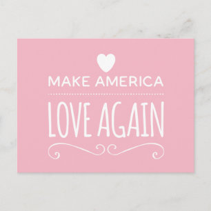 Cartão Postal Torne O Amor Americano Novamente Rosa Engraçado