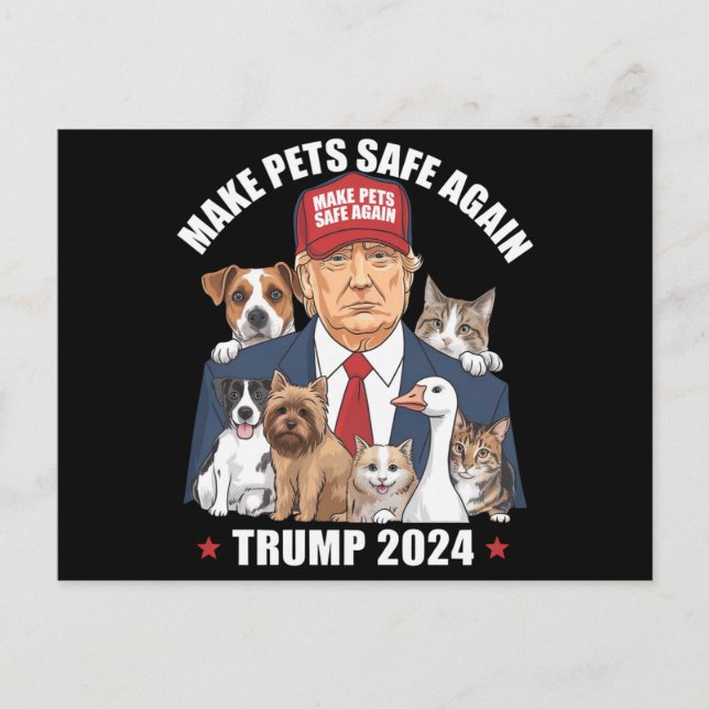 Cartão Postal Torne Os Animais Seguros Novamente Trump 2024 Salv (Frente)