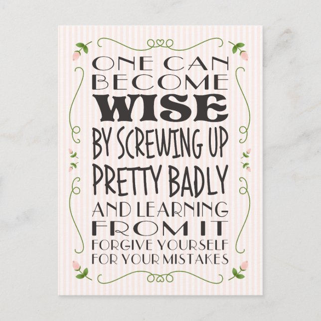Cartão Postal Torne-se Sábio com seus Erros (Frente)